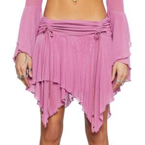 ISO Current Mood Wild Attraction Mesh Mini Skirt - Pink